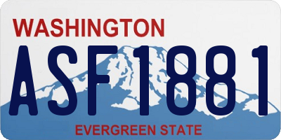 WA license plate ASF1881