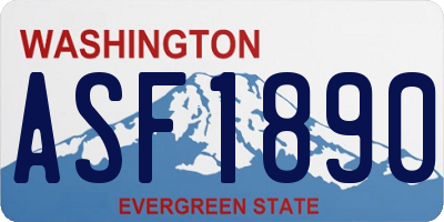 WA license plate ASF1890