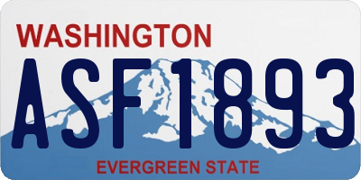 WA license plate ASF1893
