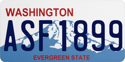 WA license plate ASF1899