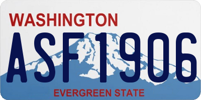 WA license plate ASF1906