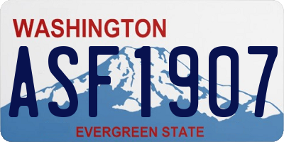 WA license plate ASF1907