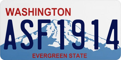 WA license plate ASF1914