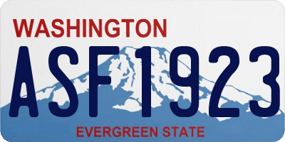 WA license plate ASF1923