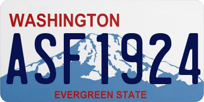 WA license plate ASF1924