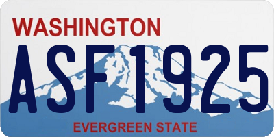 WA license plate ASF1925