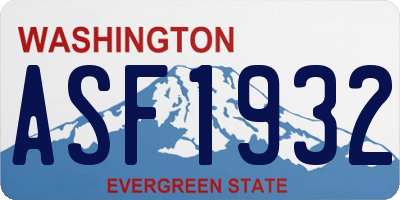 WA license plate ASF1932