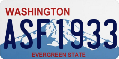 WA license plate ASF1933