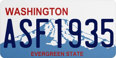 WA license plate ASF1935