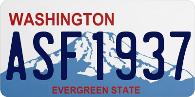 WA license plate ASF1937