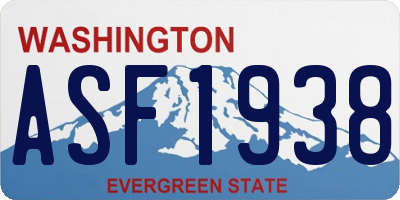 WA license plate ASF1938