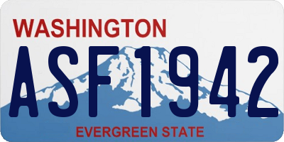 WA license plate ASF1942
