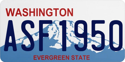 WA license plate ASF1950