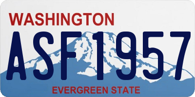 WA license plate ASF1957