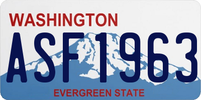 WA license plate ASF1963