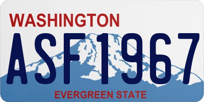 WA license plate ASF1967