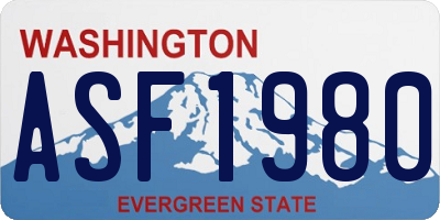 WA license plate ASF1980