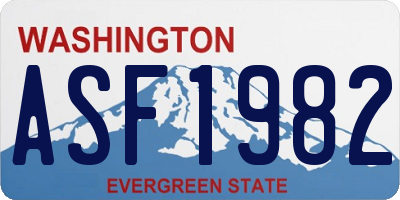 WA license plate ASF1982