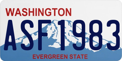 WA license plate ASF1983