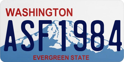 WA license plate ASF1984