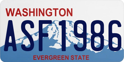 WA license plate ASF1986