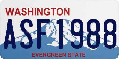 WA license plate ASF1988