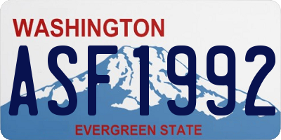 WA license plate ASF1992