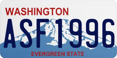 WA license plate ASF1996