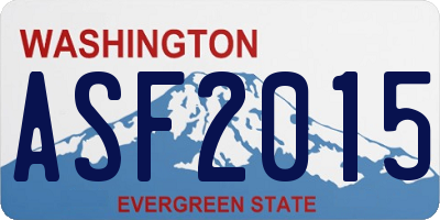 WA license plate ASF2015