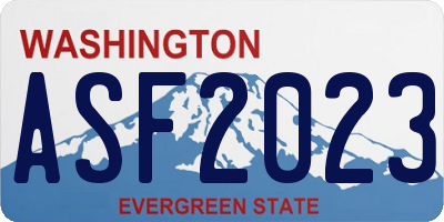 WA license plate ASF2023