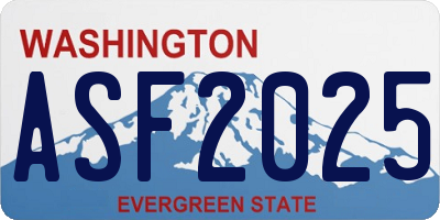 WA license plate ASF2025