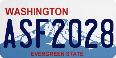 WA license plate ASF2028