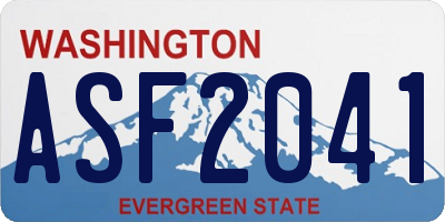 WA license plate ASF2041