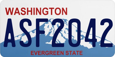 WA license plate ASF2042