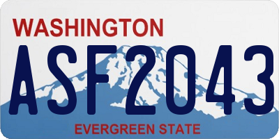 WA license plate ASF2043