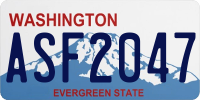 WA license plate ASF2047