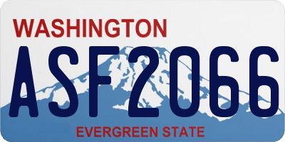 WA license plate ASF2066