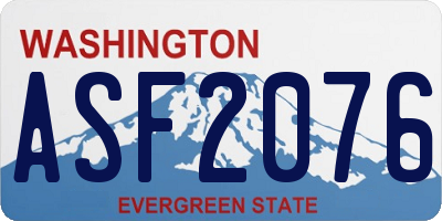 WA license plate ASF2076