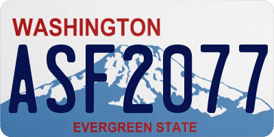 WA license plate ASF2077