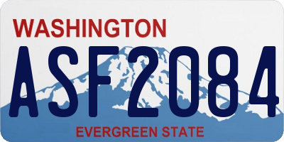 WA license plate ASF2084