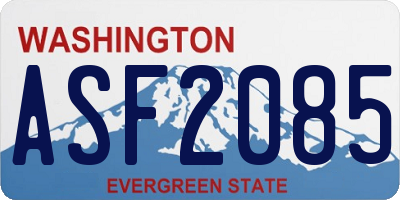 WA license plate ASF2085