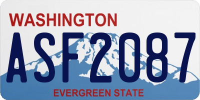 WA license plate ASF2087