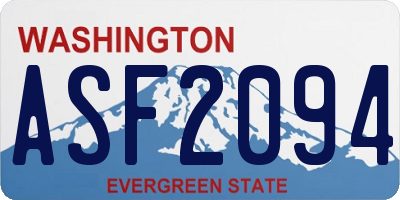 WA license plate ASF2094