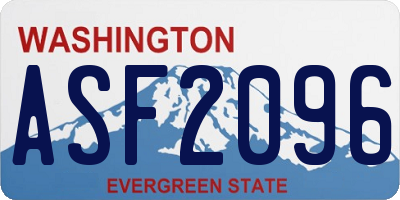 WA license plate ASF2096