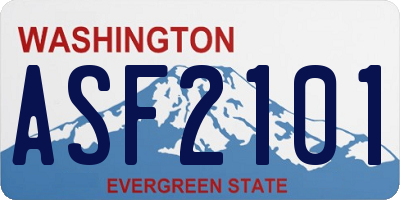 WA license plate ASF2101