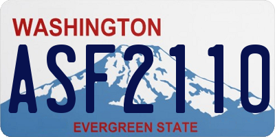 WA license plate ASF2110