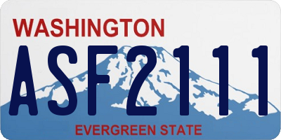 WA license plate ASF2111