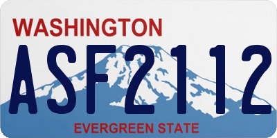 WA license plate ASF2112