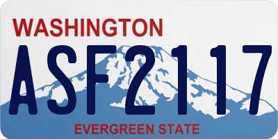 WA license plate ASF2117