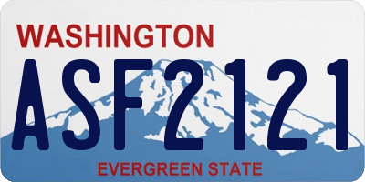 WA license plate ASF2121